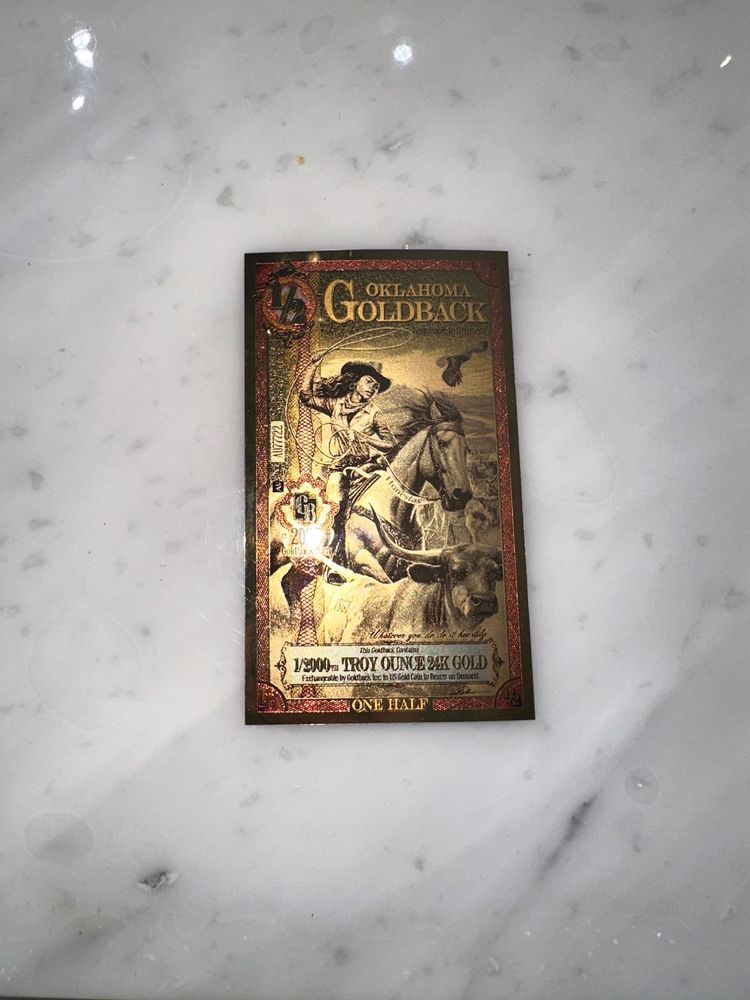 1x Oklahoma Goldback or Arizona Goldback Collectible Notes imagen 2