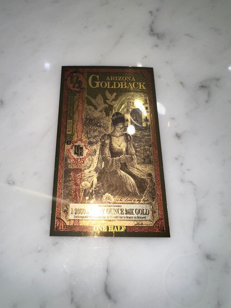 1x Oklahoma Goldback or Arizona Goldback Collectible Notes imagen 3