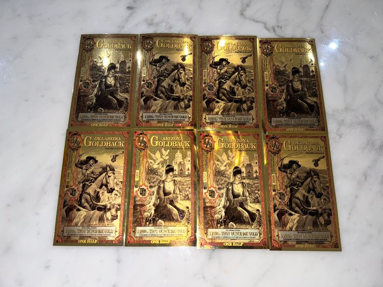 1x Oklahoma Goldback or Arizona Goldback Collectible Notes