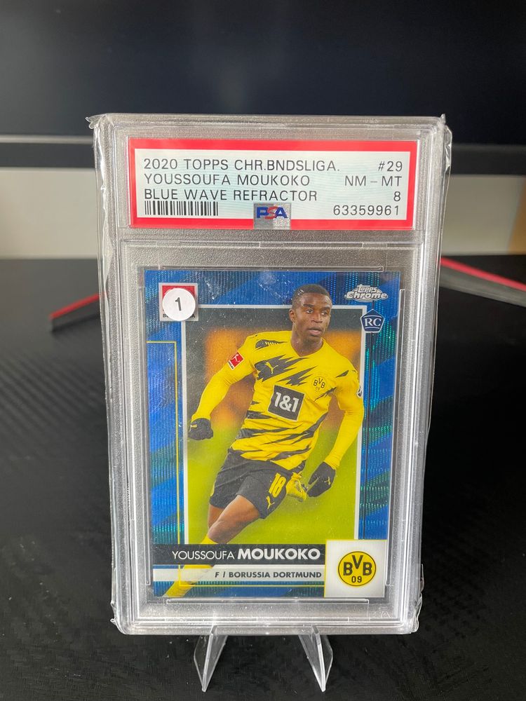  YOUSSOUFA MOUKOKO REFRACTOR BLUE WAVE  /150 PSA 8