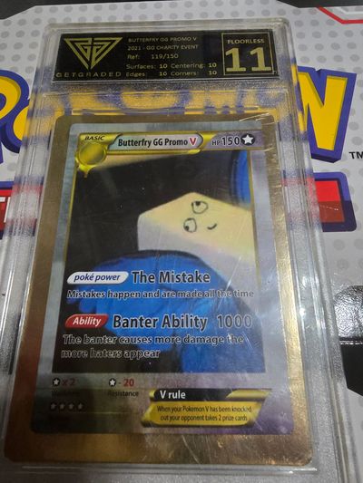 Butterfry Gg Promo V Trading Card charity event promotion card 50 golds made. The ultimate mistake slab