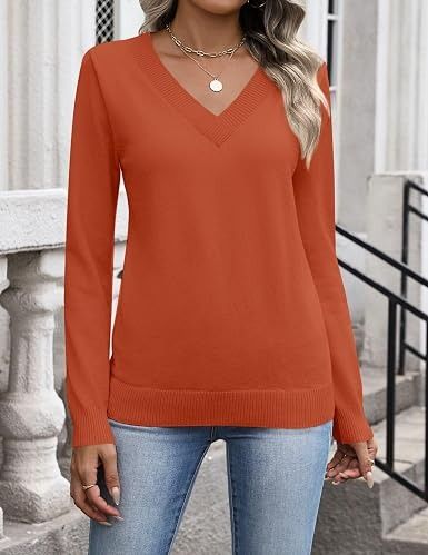 Immagine di Orange V-Neck Sweater 2