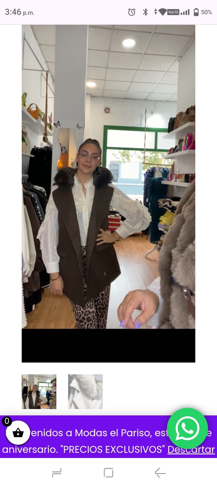 Other Brown Sleeveless Vest With Fur Collar product image