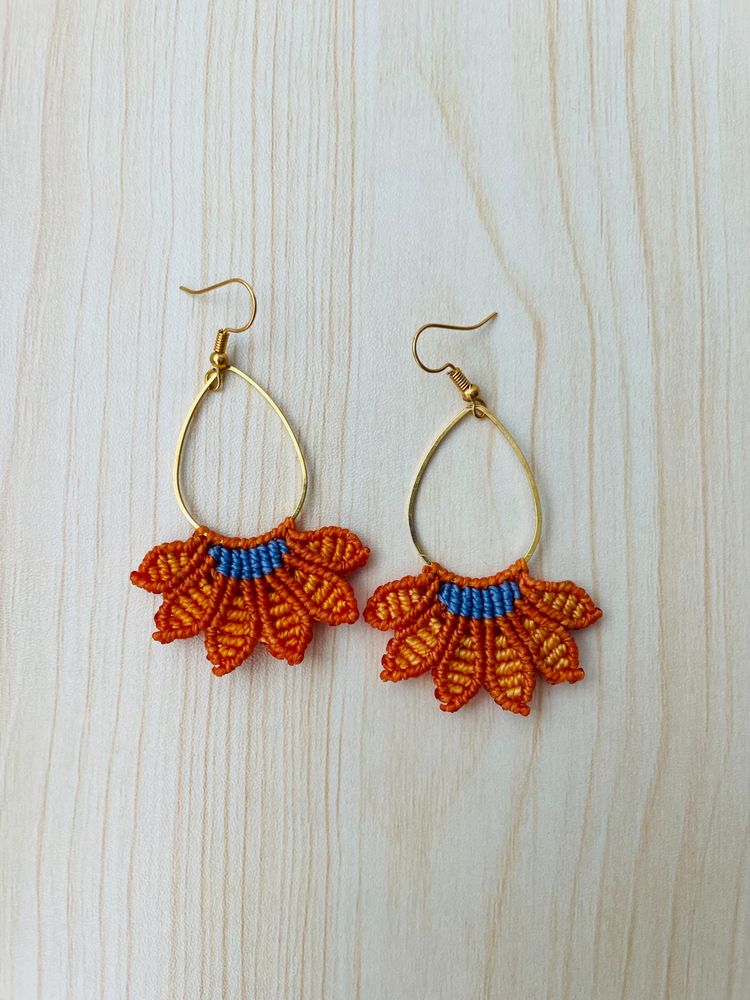 Other Orange And Blue Crochet Earrings product image