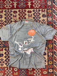 Grey Bugs Bunny Basketball Graphic T-Shirt