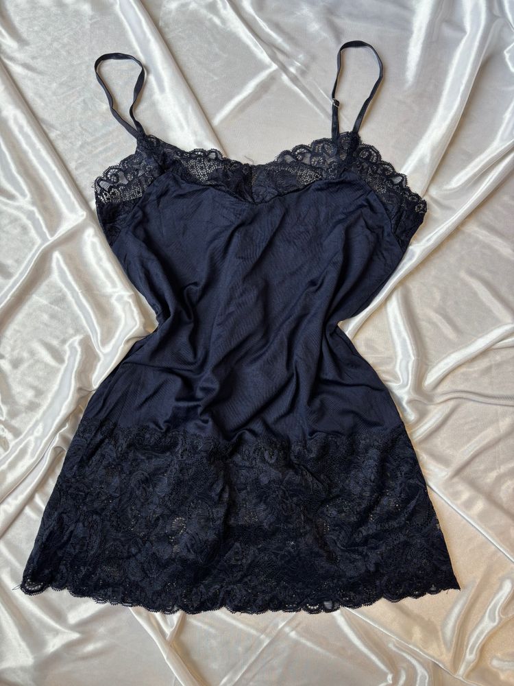 Slip Black Lace-Trim Slip Dress product image