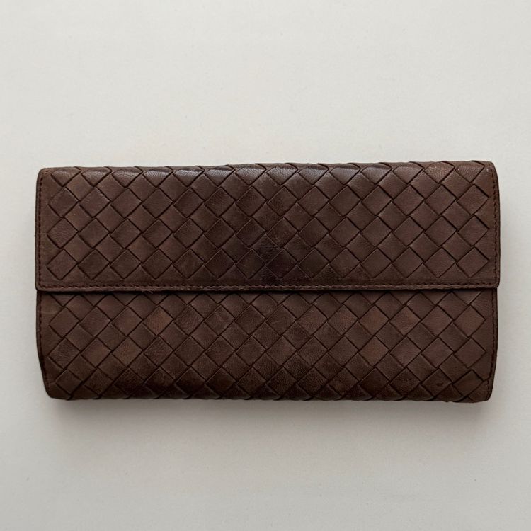 Bottega Veneta Bottega Veneta Brown Woven Leather Wallet product image