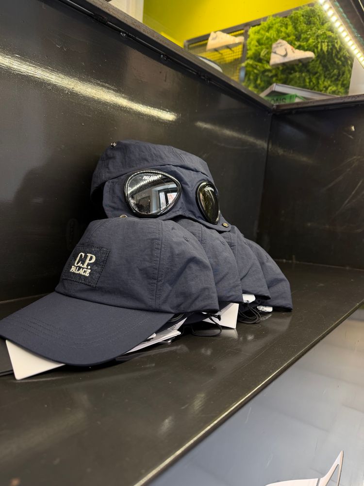 C.P. Company x Palace Navy Caps With Goggles