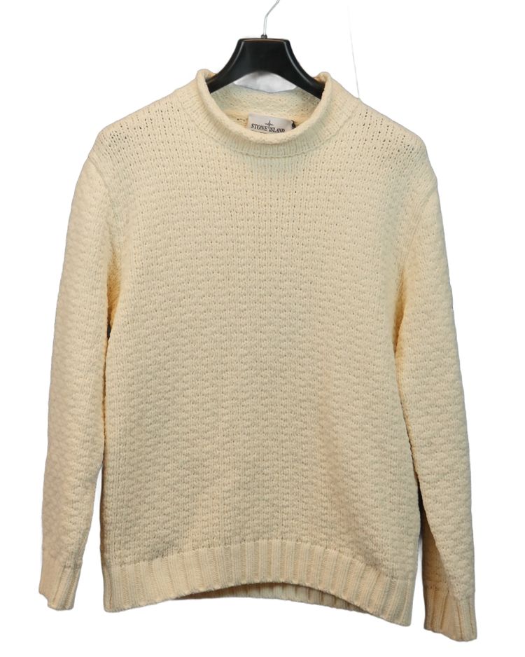 Stone Island Chenille Mock Neck Cream