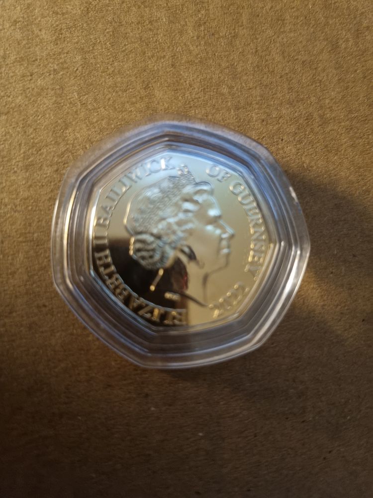 Gold plated 50 pence coin 