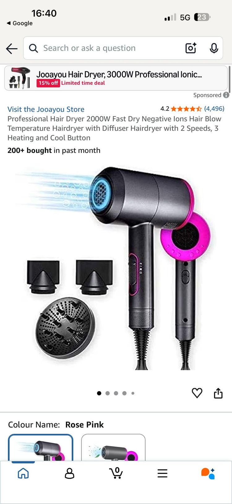 Jooayou Professional Hair Dryer 2