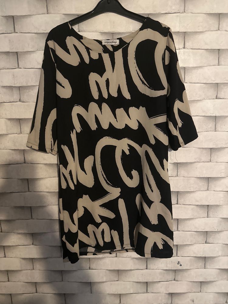 Black And White Patterned Dress