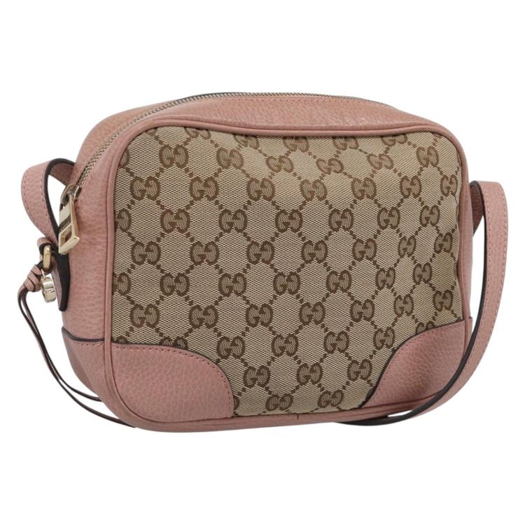 GUCCI GG Canvas Shoulder Bag Beige Gold 449413 Auth 211020V - Jerrillo imagen 1