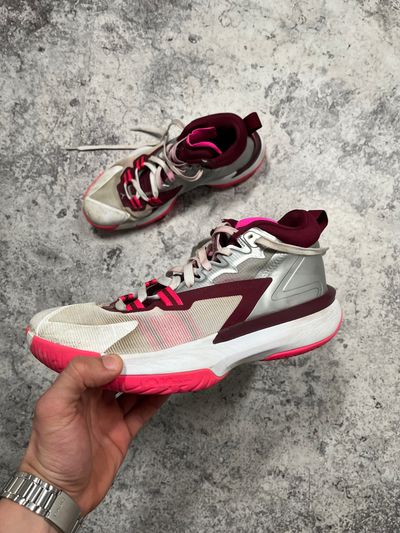 White And Pink Athletic Sneakers