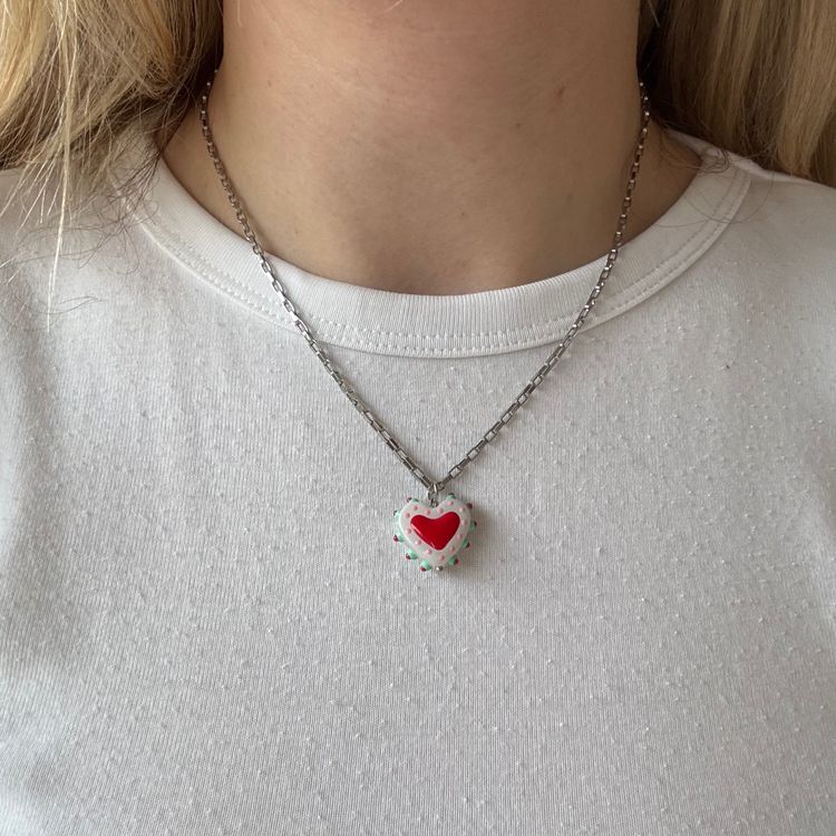 Mauve Heart Pendant Necklace 5