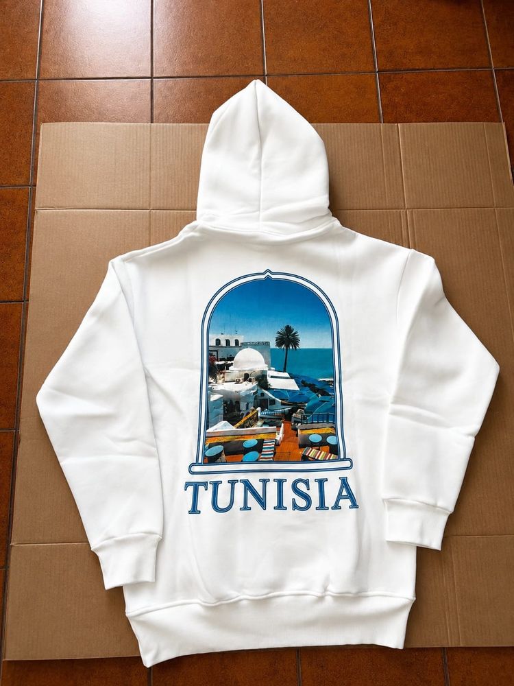 Immagine di Casablanca White Hoodie With Tunisia Print 4