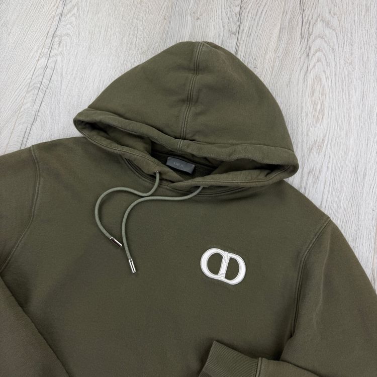 Dior Men’s Khaki Green Pullover Hoodie - XL Slim obraz 4