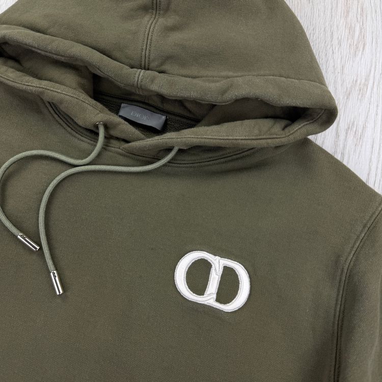 Dior Men’s Khaki Green Pullover Hoodie - XL Slim obraz 5