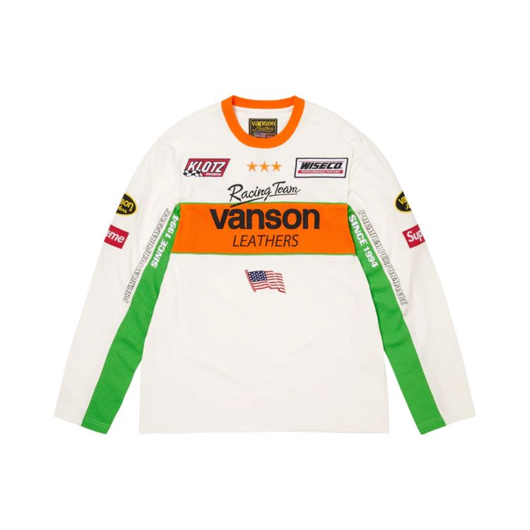 Supreme x Vanson Leathers Long Sleeve Top White image 1