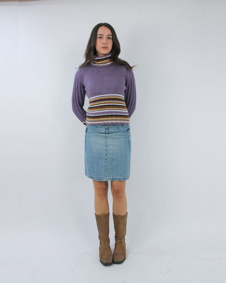 gilmore girls | medium purple striped turtleneck jumper image 4