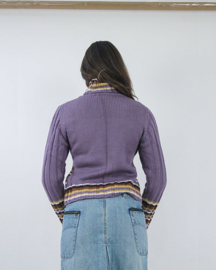 gilmore girls | medium purple striped turtleneck jumper image 7
