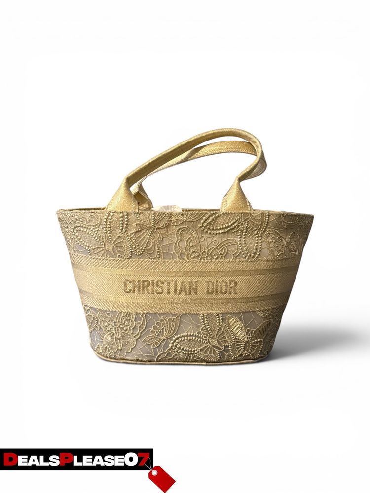 Christian Dior Beige Tote Bag With Floral Embroidery RRP £3200