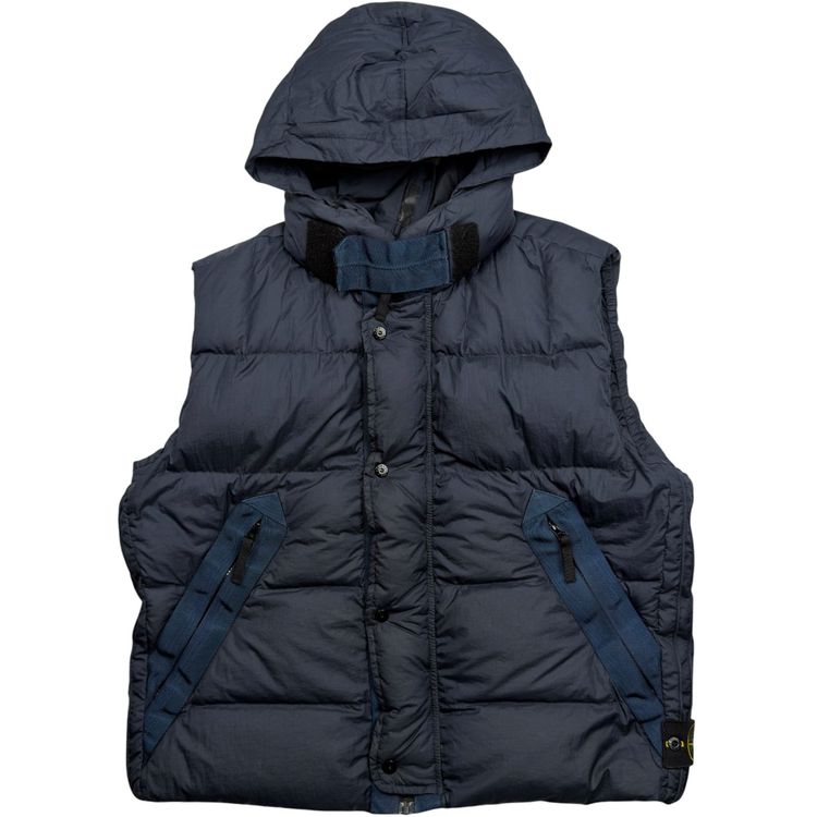 A/W 10 Stone Island Opaque Nylon Tela Down Puffer Gilet - Navy