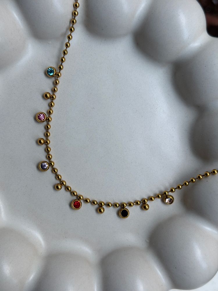 Waterproof necklace gold plated stainless steel  image 1