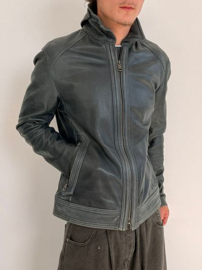 '00s Burberry Black Label Leather Jacket (M)