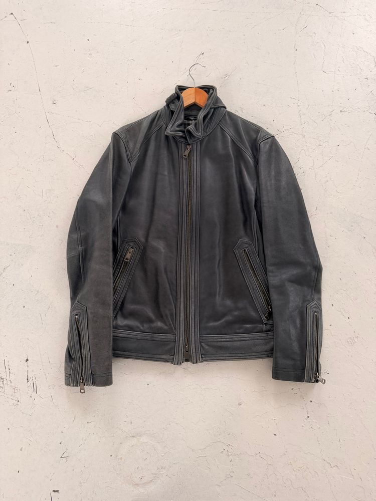 '00s Burberry Black Label Leather Jacket (M) image 3