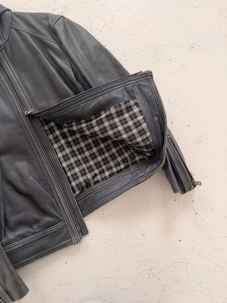 '00s Burberry Black Label Leather Jacket (M) image 4