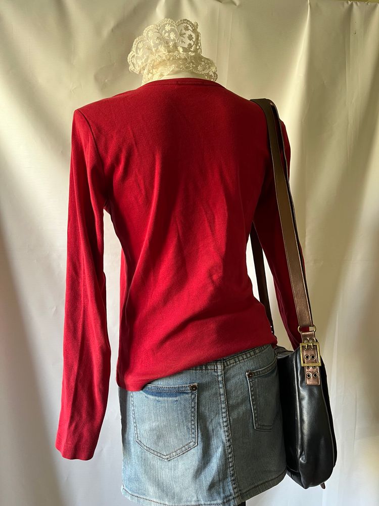 Czerwona bluzka y2k Edc By Esprit Red Long Sleeve Top 3