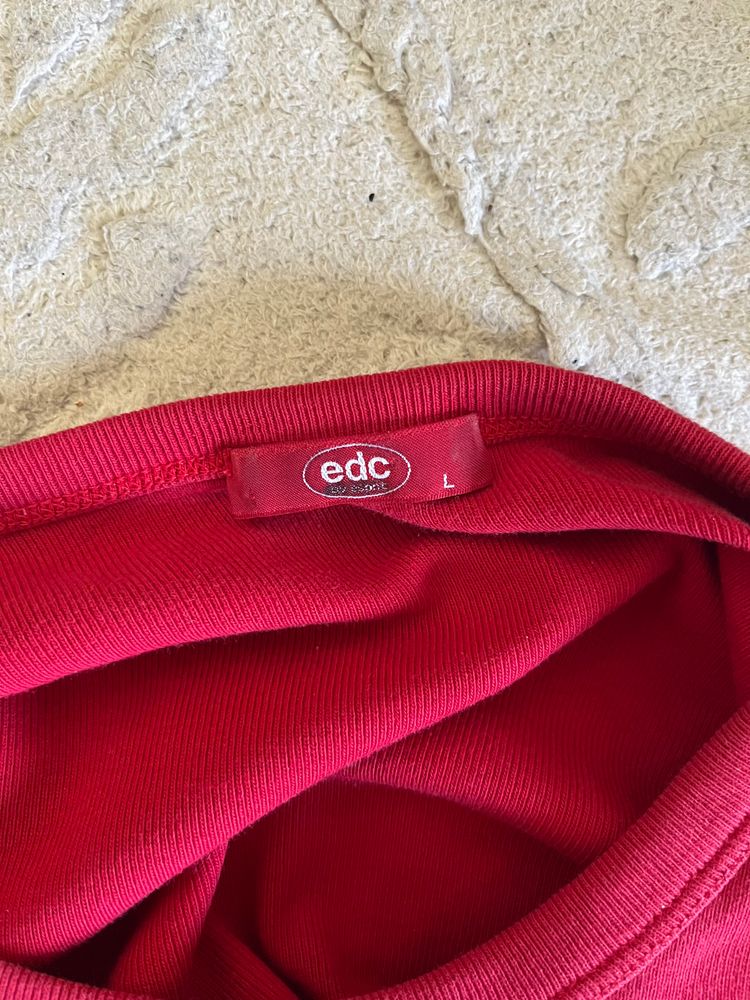 Czerwona bluzka y2k Edc By Esprit Red Long Sleeve Top 4