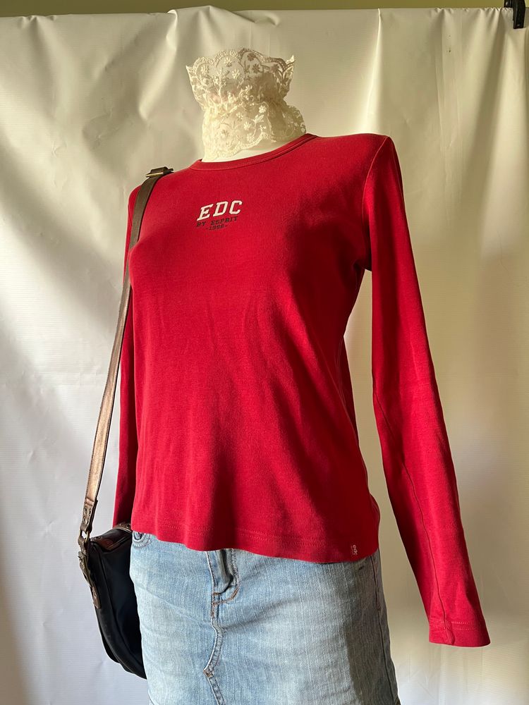 Other Czerwona bluzka y2k Edc By Esprit Red Long Sleeve Top product image