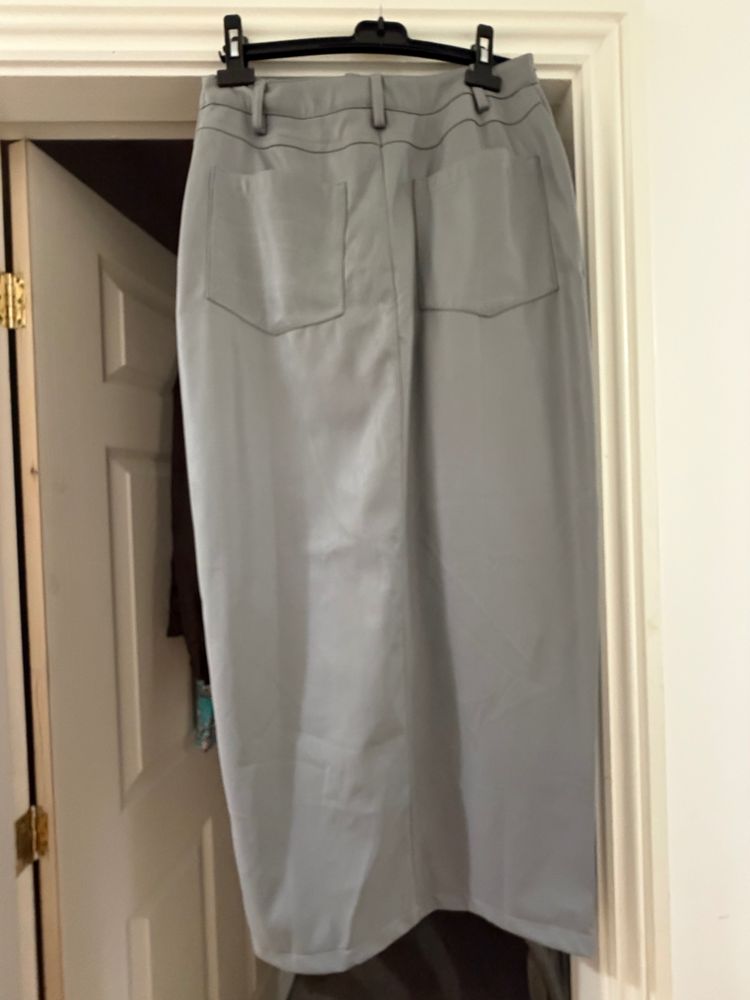 Topshop Grey Leather Skirt product image