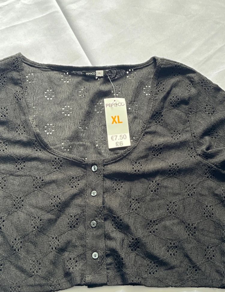 Other Pep&Co Black Cropped Button-Up Top product image