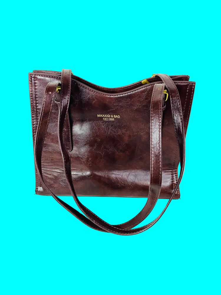 Mikaxiqi & Bags Est. 1985 Chocolate Brown Shoulder Bag Faux Leather 90s Style image 1