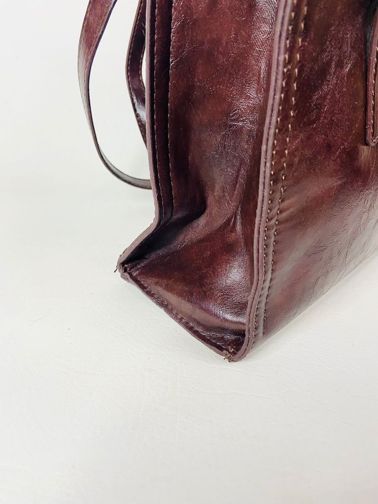 Mikaxiqi & Bags Est. 1985 Chocolate Brown Shoulder Bag Faux Leather 90s Style image 8