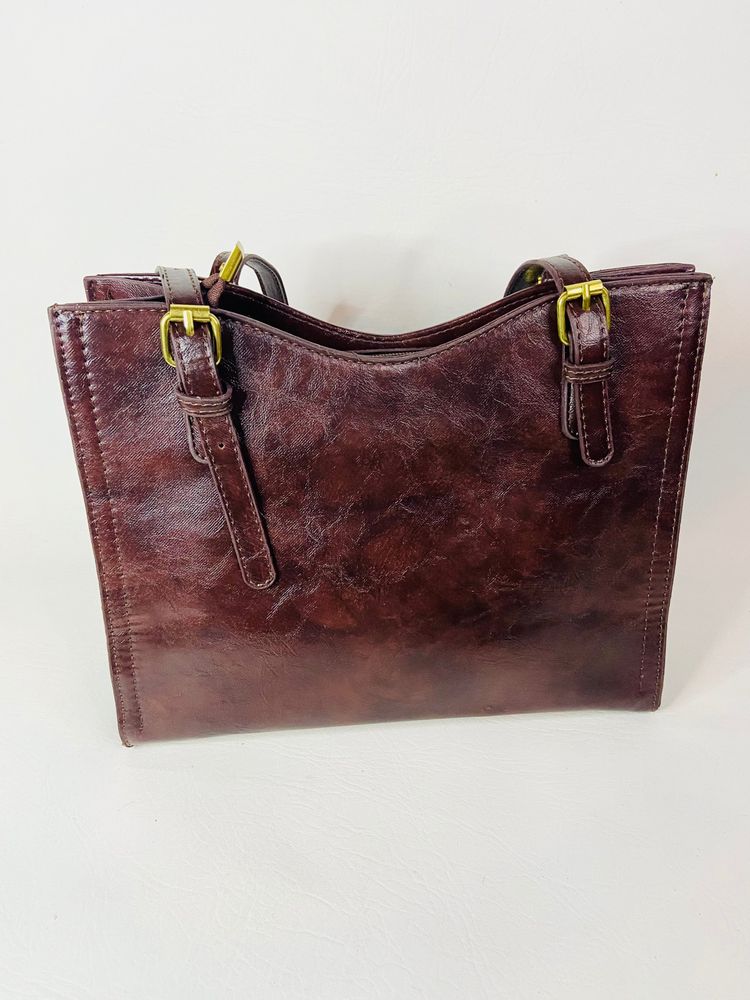 Mikaxiqi & Bags Est. 1985 Chocolate Brown Shoulder Bag Faux Leather 90s Style image 10