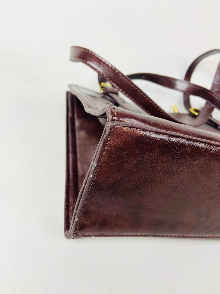 Mikaxiqi & Bags Est. 1985 Chocolate Brown Shoulder Bag Faux Leather 90s Style image 11