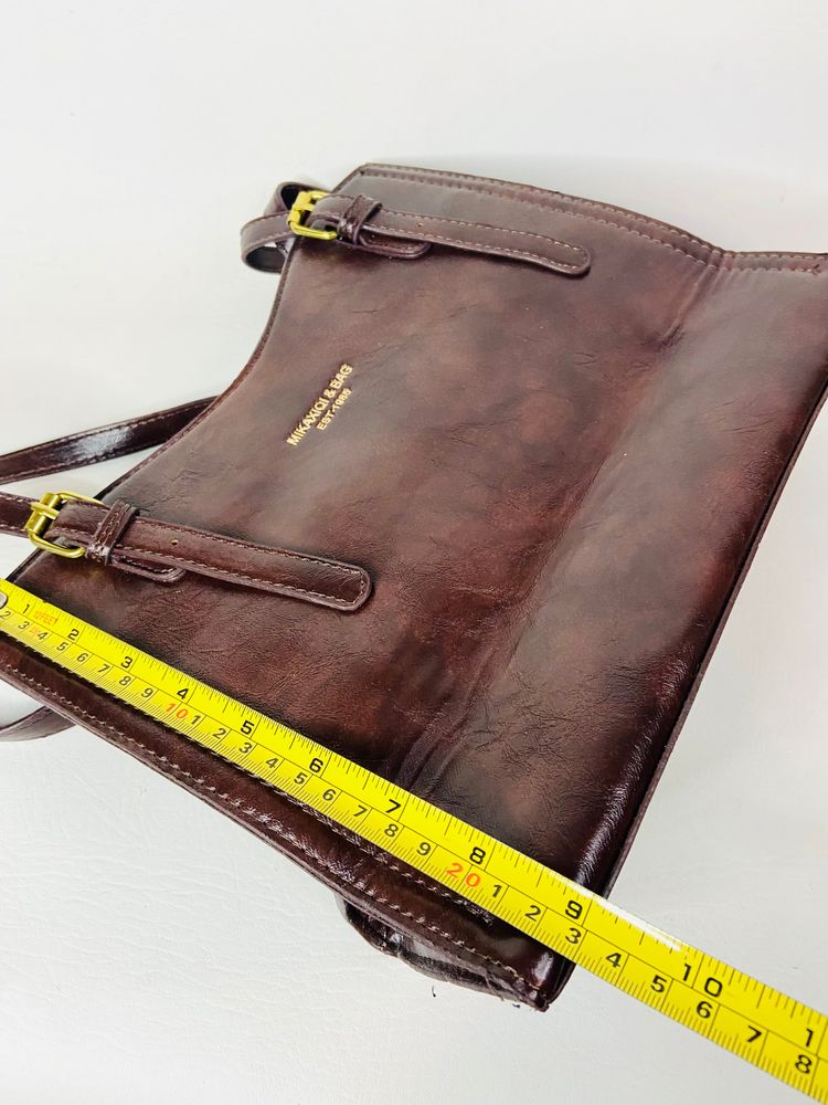 Mikaxiqi & Bags Est. 1985 Chocolate Brown Shoulder Bag Faux Leather 90s Style image 5