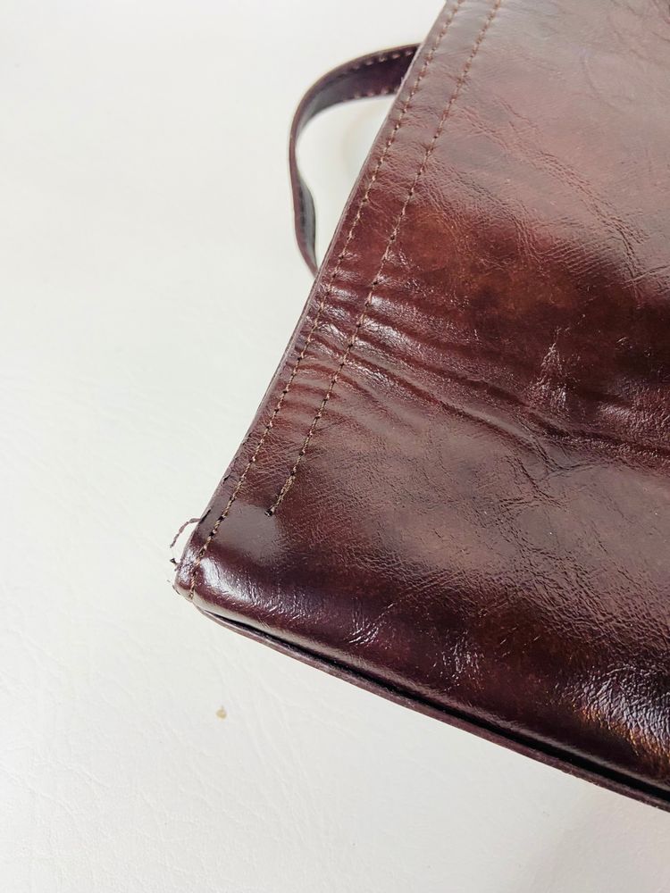 Mikaxiqi & Bags Est. 1985 Chocolate Brown Shoulder Bag Faux Leather 90s Style image 13