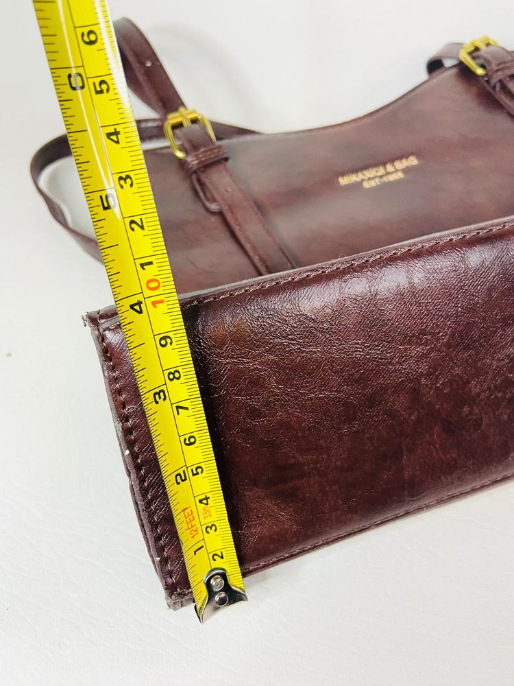 Mikaxiqi & Bags Est. 1985 Chocolate Brown Shoulder Bag Faux Leather 90s Style image 6