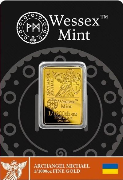 Wessex Mint Archangel Michael 1/1000Oz Fine Gold Bar