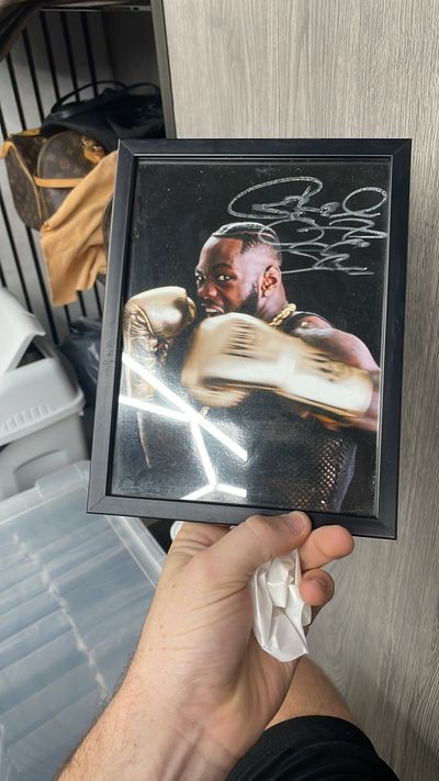 Deontay wilder framed signed photograph