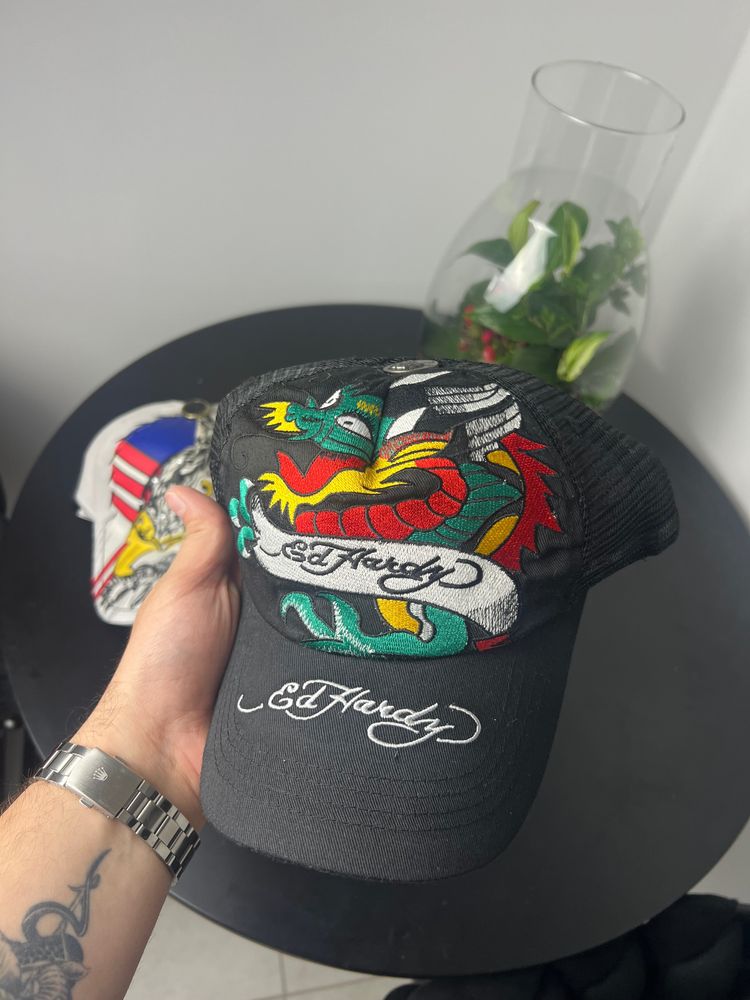 Ed Hardy Black Embroidered Cap