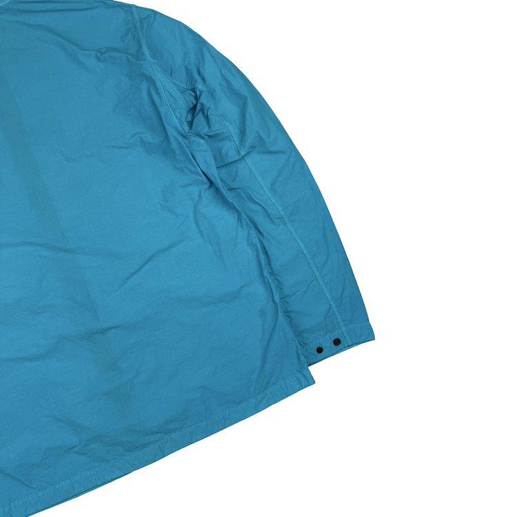 Stone Island 2020 Aqua Blue Single Chest Pocket Full Zip Nylon Overshirt - Large 8