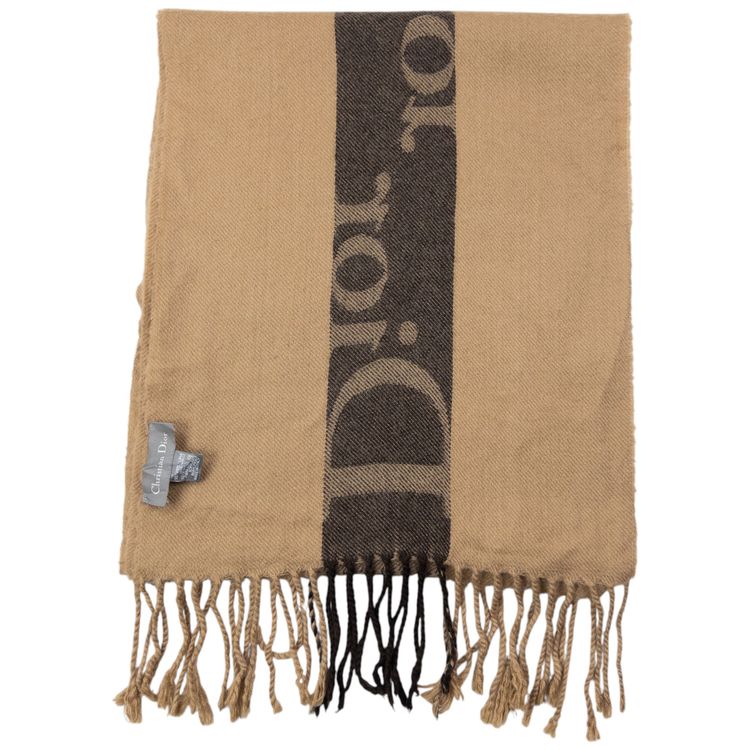 Vintage 2000s Dior Wool Tassel Scarf image 3