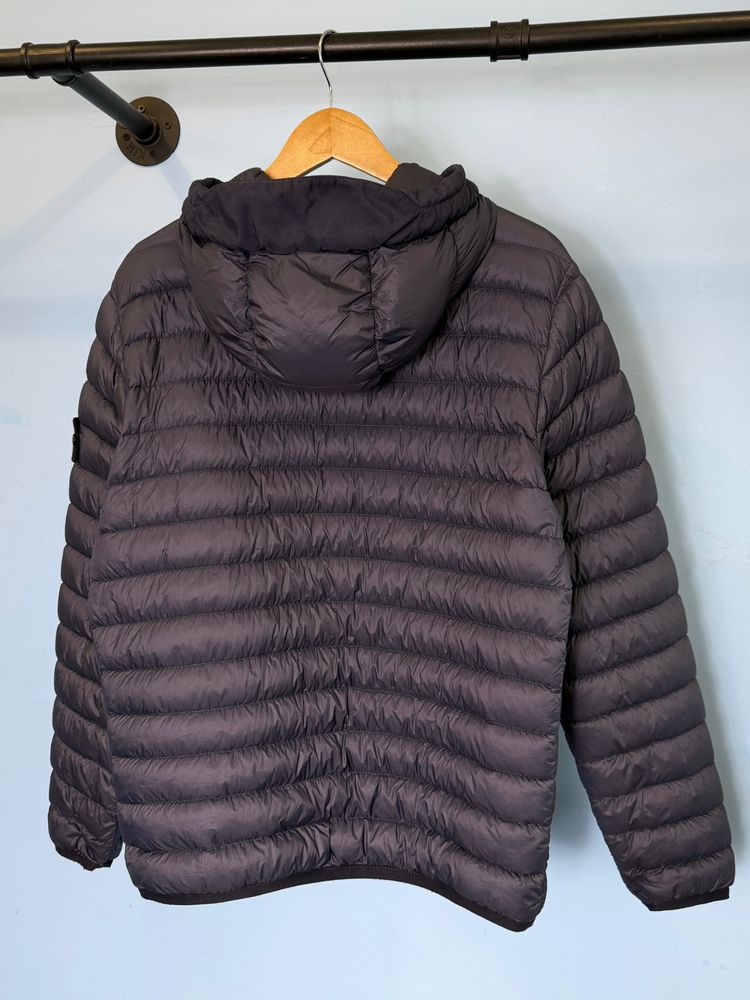 Immagine di Medium Stone Island Blue Garment Dyed Micro Yarn Down Coat Jacket 4