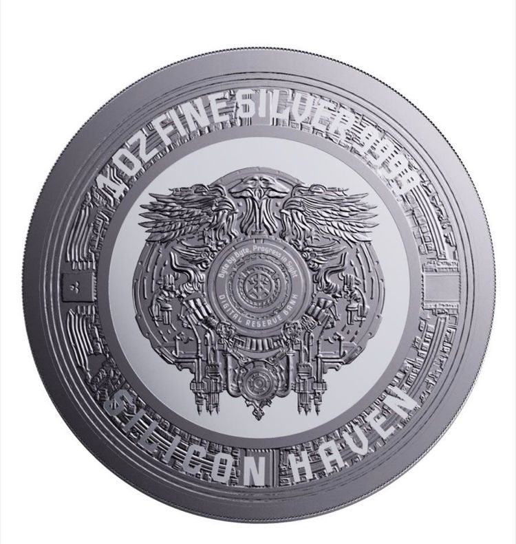 2024 1 oz 100 ByteCoins Silicon Haven AI Artificial Intelligence Silver Coin BU (In Capsule) 2